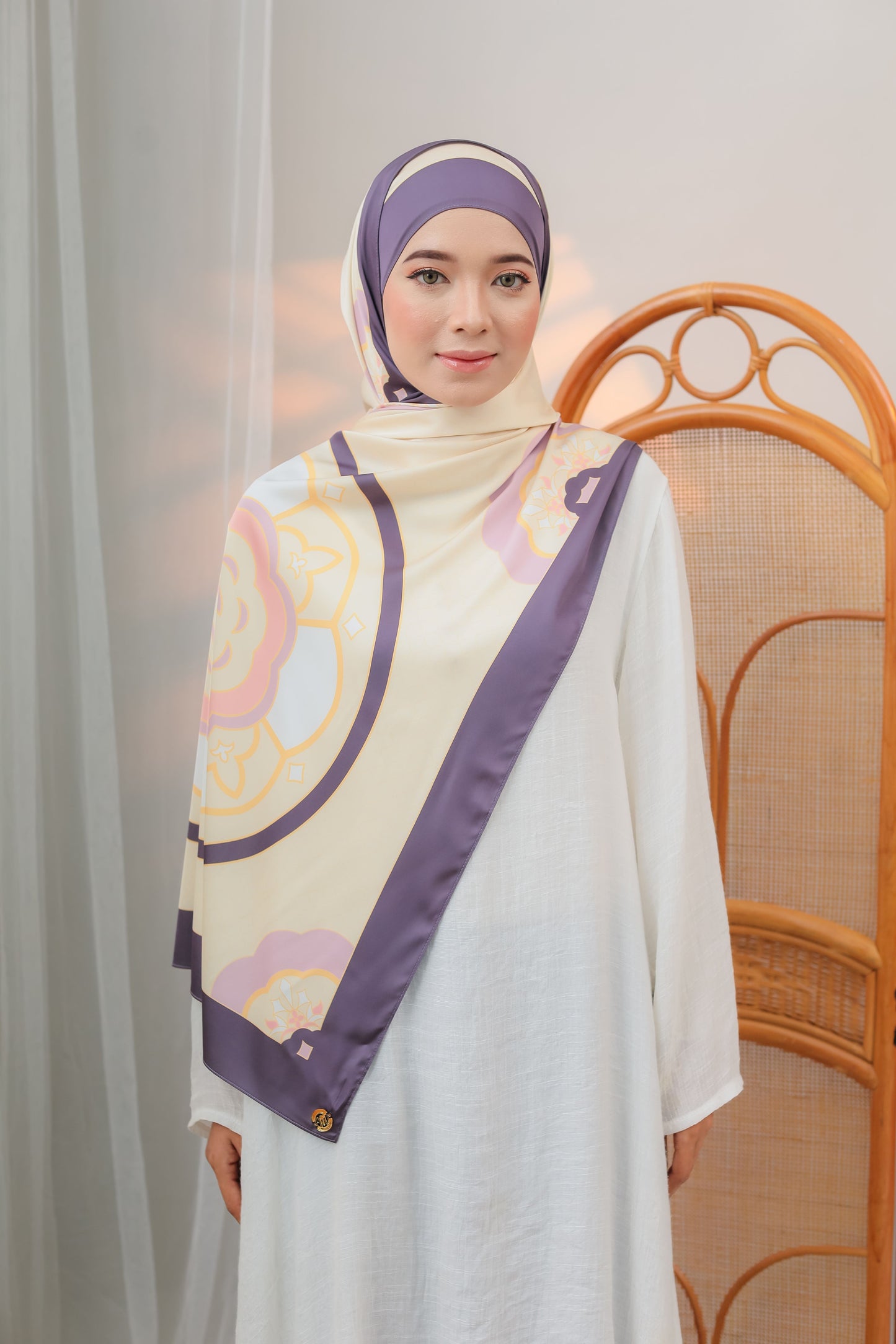 Azalea Satin Square & Shawl in Lavender