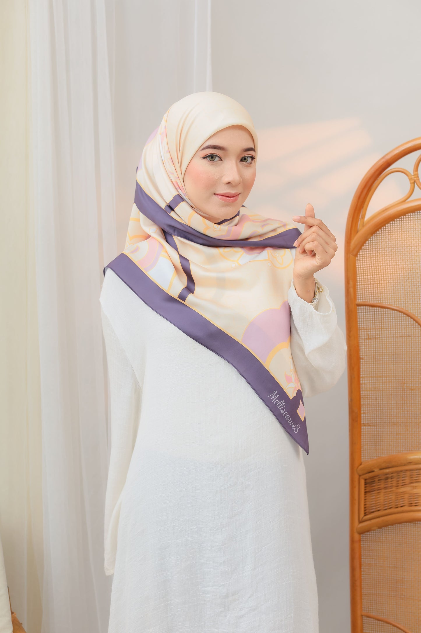 Azalea Satin Square & Shawl in Lavender