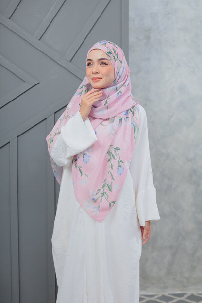 Fleur Cotton Shawl in Dreamy Pink